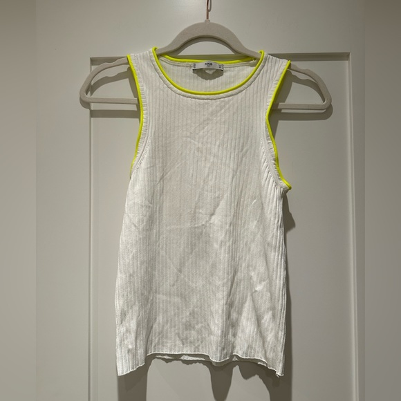 Mango Ribbed Tank Top with Neon Trim - Picture 1 of 3